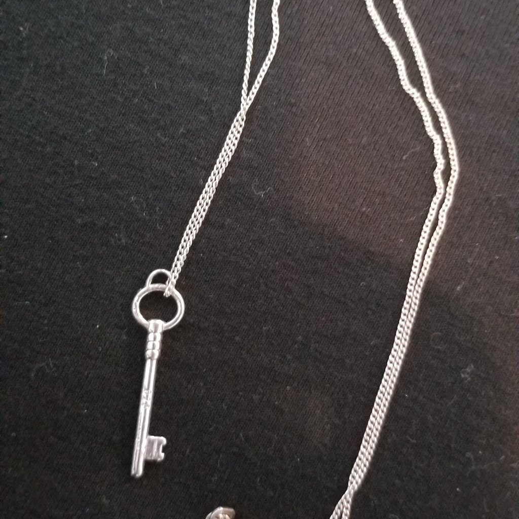 925 Silver Key Pendant For Tiffany Heart Necklace Includes Chain 39$